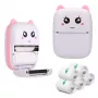 Stampante termica per ricevute Extralink EPP-001 con 5 rotoli di carta termica adesiva, rosa