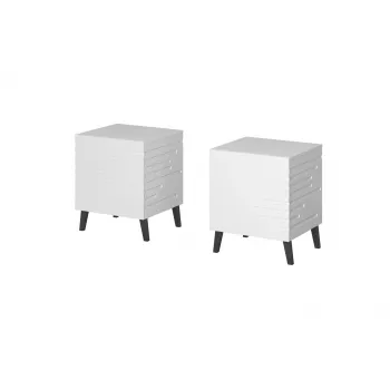 Comodino cama meble NOVA con 1 cassetto 44×40×52 cm, bianco opaco