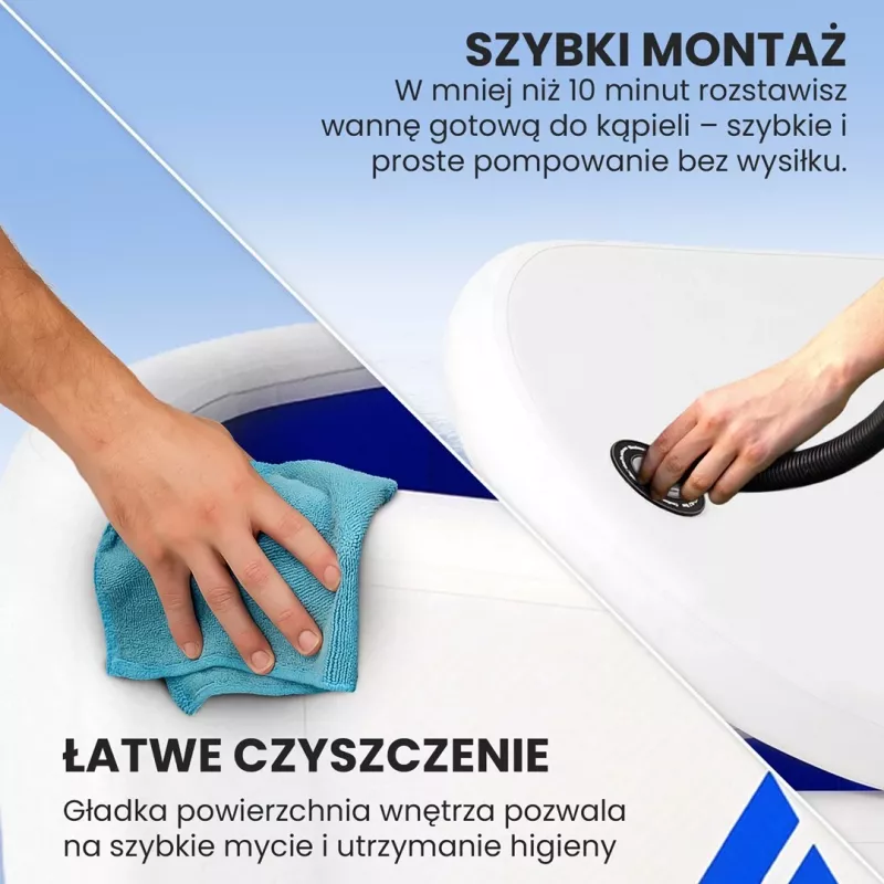 Extralink vasca per ghiaccio, vasca per immersione in acqua fredda, 150x80x65cm