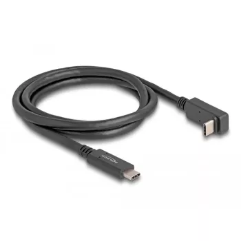 Delock - cavo USB - 24 pin USB-C (M) a 24 pin USB-C (M) angolare - USB 3.2 Gen 2 - 3 A - 1,0 m - USB Power Delivery (60 W), supporta 4K 144 Hz (3840 x 2160), fino a 10 Gbit/s