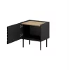 Comodino Cama ONDA 50x40x54 cm nero MDF/truciolare set da 2