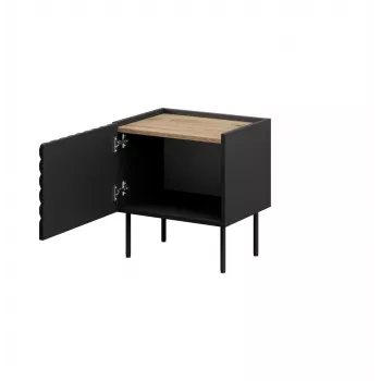 Comodino Cama ONDA 50x40x54 cm nero MDF/truciolare set da 2