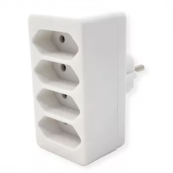 Ciabatta multipresa Bachmann 921.273 – 4× prese Euro, PVC bianco
