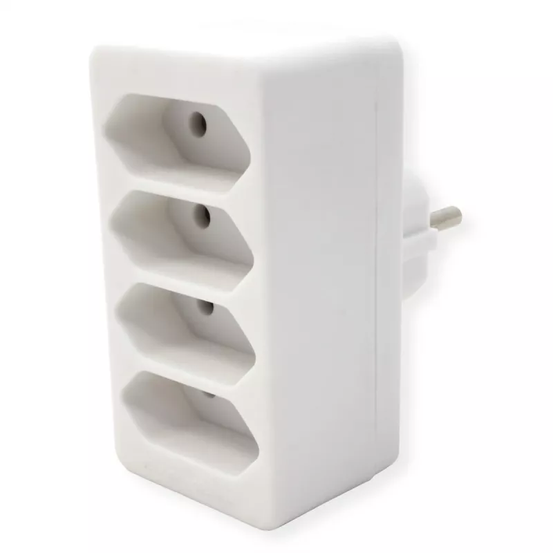 Ciabatta multipresa Bachmann 921.273 – 4× prese Euro, PVC bianco