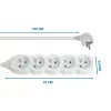 Ciabatta multipresa ESPERANZA ELK207W — cavo 1,5 m, 5 prese Tipo E, uso interno, 220–250 V