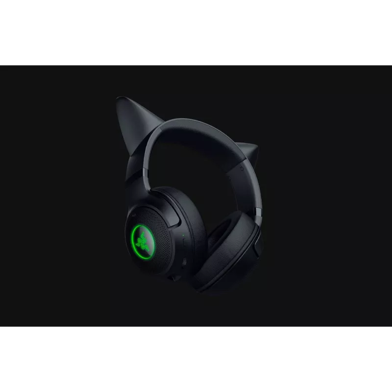 Razer Kraken Kitty V2 BT cuffie gaming wireless, Bluetooth 5.2, over-ear, microfono, cancellazione del rumore, Chroma RGB, 20–20.000 Hz, nere