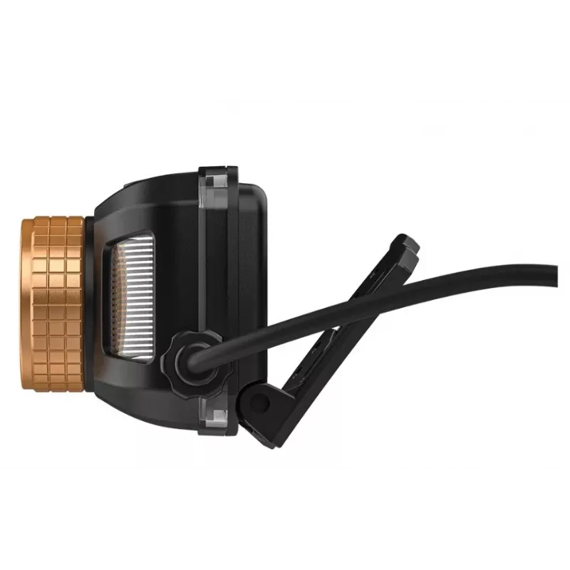 Torcia frontale Duracell DH1500R — nera/arancione, illuminazione ricaricabile a mani libere