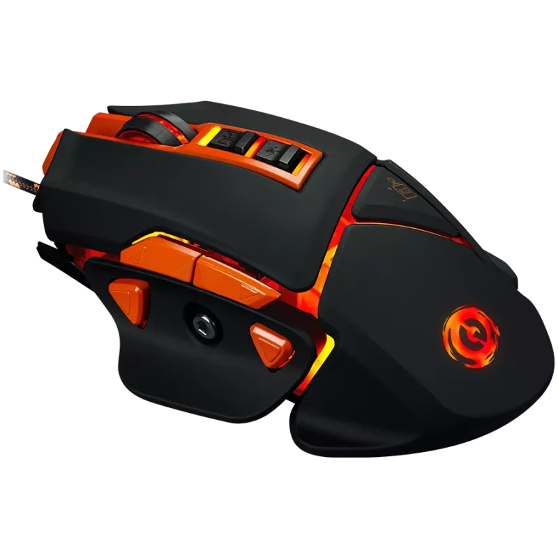 CANYON mouse Hazard GM-6 LED cablato nero arancione