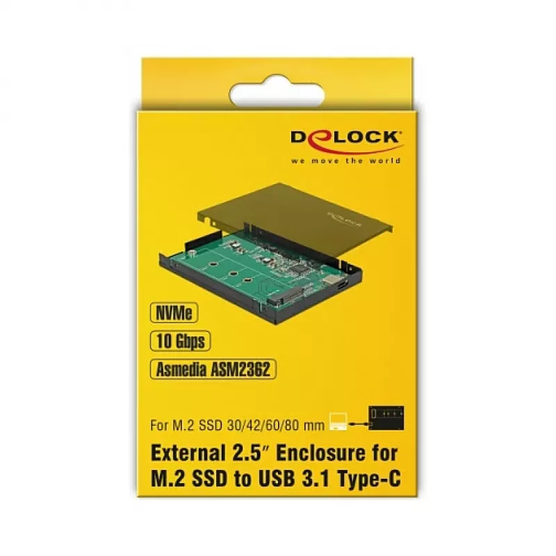 Case per SSD DeLOCK 42609 nero M.2