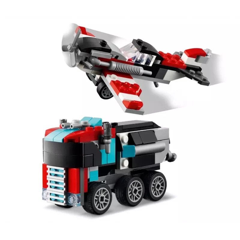 LEGO Creator 3-in-1 31146 Camion con pianale e elicottero