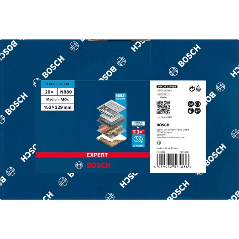 Bosch 2 608 901 214 accessorio per levigatura manuale tampone abrasivo grana media 1 pz.