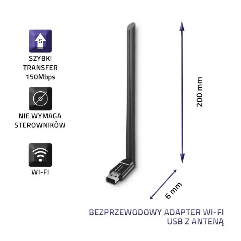 Scheda di rete Qoltec 57001 WLAN 150 Mbit/s