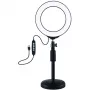 Ring light LED 16 cm con treppiede fino a 33 cm, USB, RGBW