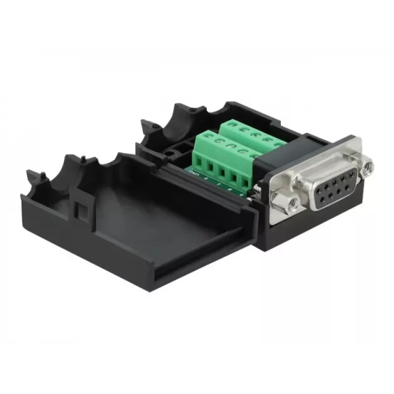 Connettore per fili DeLOCK 66265 Sub-D 9 morsettiera a 10 poli nero