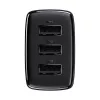 Baseus Caricabatterie rapido compatto, 3x USB, 17 W (Nero)
