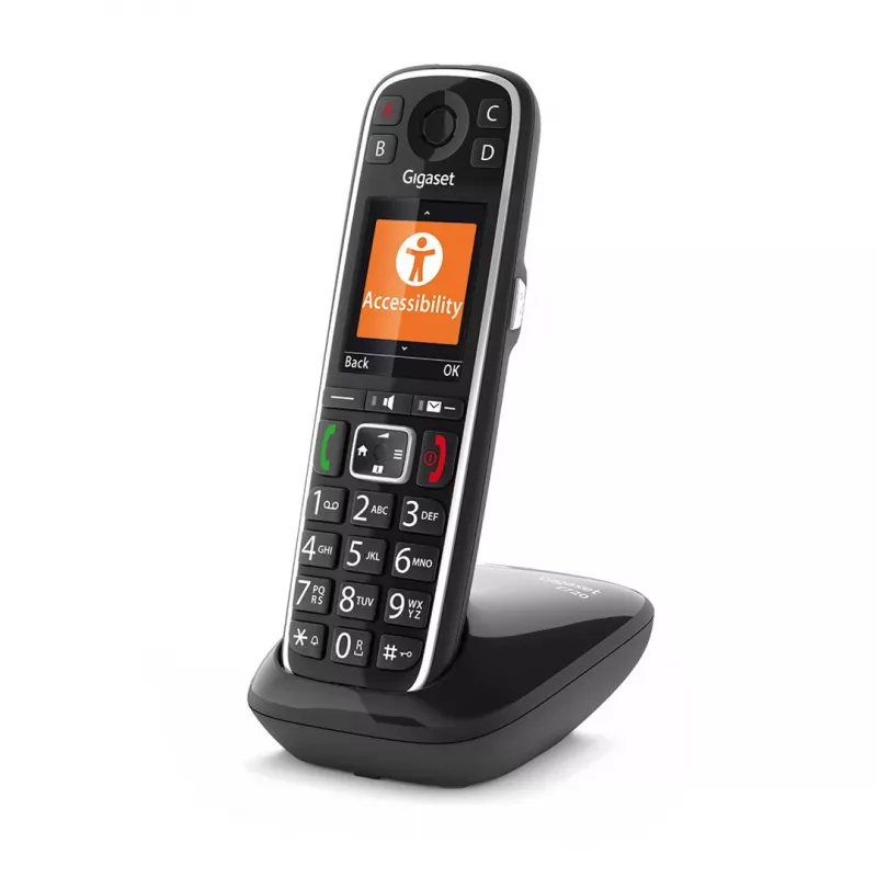 Telefono analogico/DECT Gigaset E720 con identificazione del chiamante nero