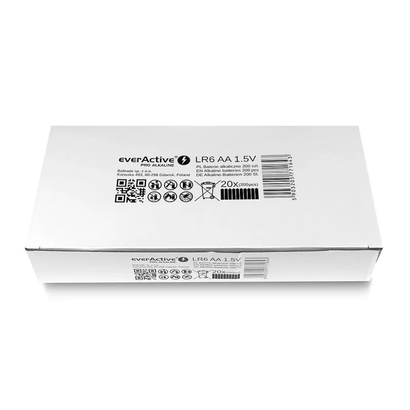 Batterie alcaline AA monouso everActive LR610PAKPA, 1,5 V, 3000 mAh, confezione da 10