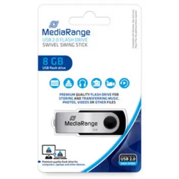 MediaRange MR908NTRL Chiavetta USB 8 GB USB Type-A 2.0 Nero - Argento (MR908NTRL)