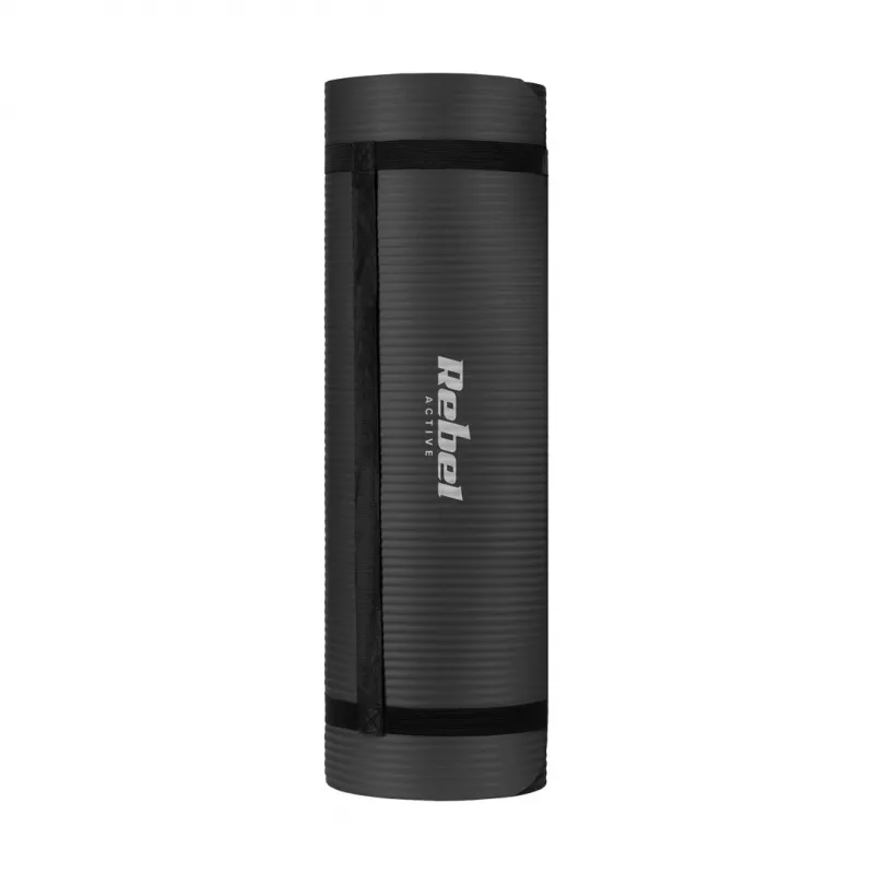Rebel Active RBA-3151-BK tappetino da ginnastica, TPE, 183 x 61 cm, 6 mm, nero