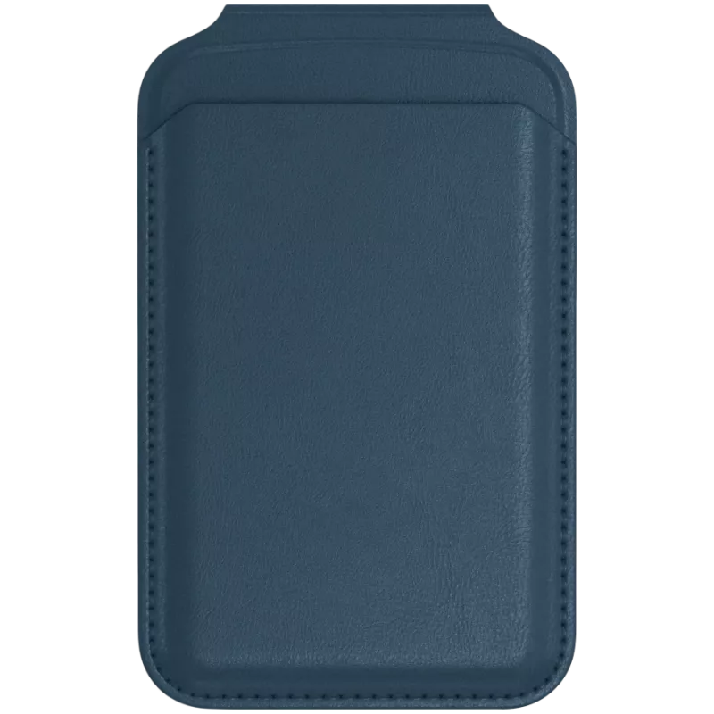 SATECHI portafoglio magnetico con supporto in pelle vegana (Dark Blue)