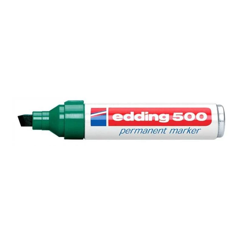 Pennarello permanente Edding 500 punta a scalpello verde