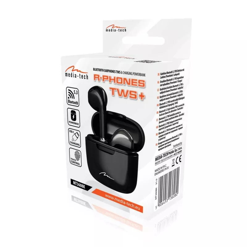 Cuffie Media-Tech MT3608K R-Phones TWS+ nere