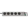 Brennenstuhl 1153340115 ciabatta Super-Solid Line 5 prese 2,5 m H05VV-F 3G1,5, argento (1153340115)