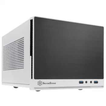 SilverStone SUGO SG13 - Desktop - Mini-DTX - senza alimentatore (AT / PS/2) - nero, bianco - USB/Audio (SST-SG13WB-Q)