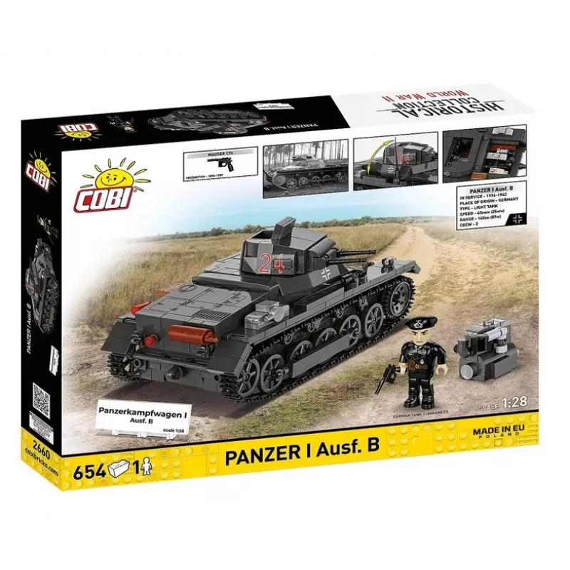 Kit di costruzione Cobi Panzer I Ausf. B – 654 pezzi, modello dettagliato da costruzione