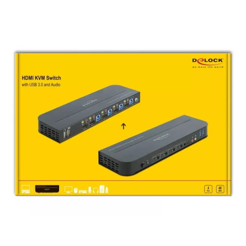 KVM-Switch DeLOCK 11483 nero