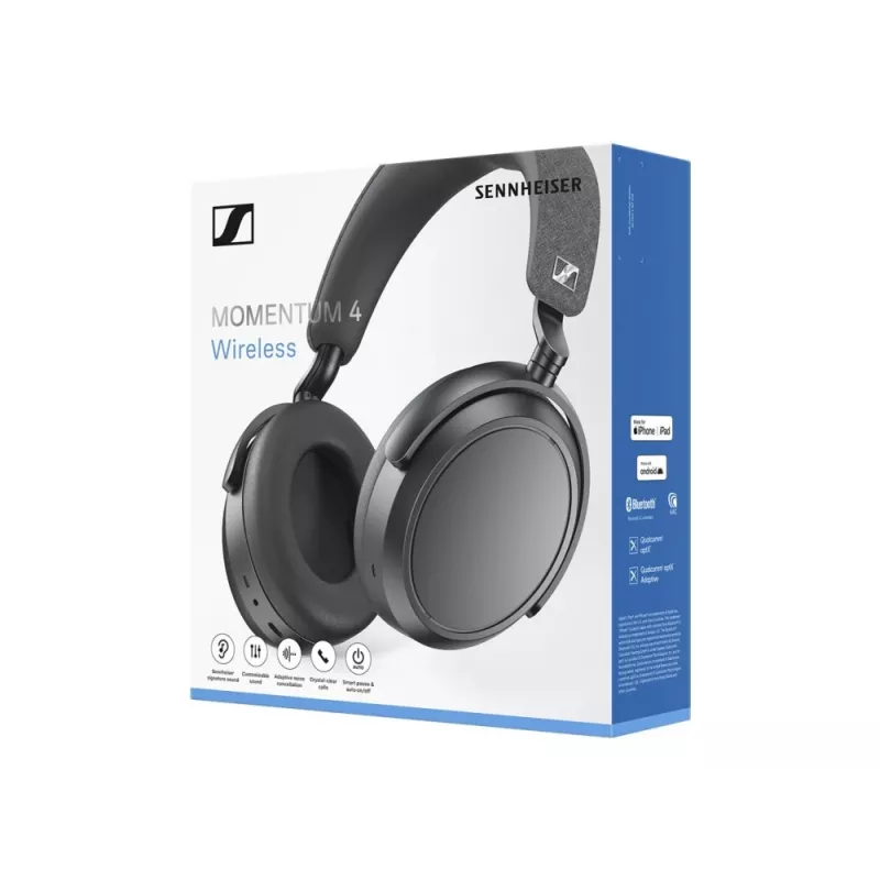 SENNHEISER Momentum 4 cuffie Bluetooth wireless con cancellazione del rumore - nero