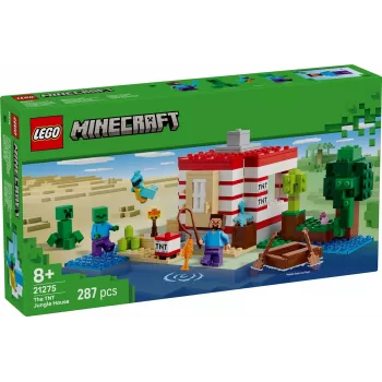 LEGO Minecraft set 21275 casa nella giungla TNT giocattolo da costruzione, 287 pezzi, 2 minifigure, da 8 anni