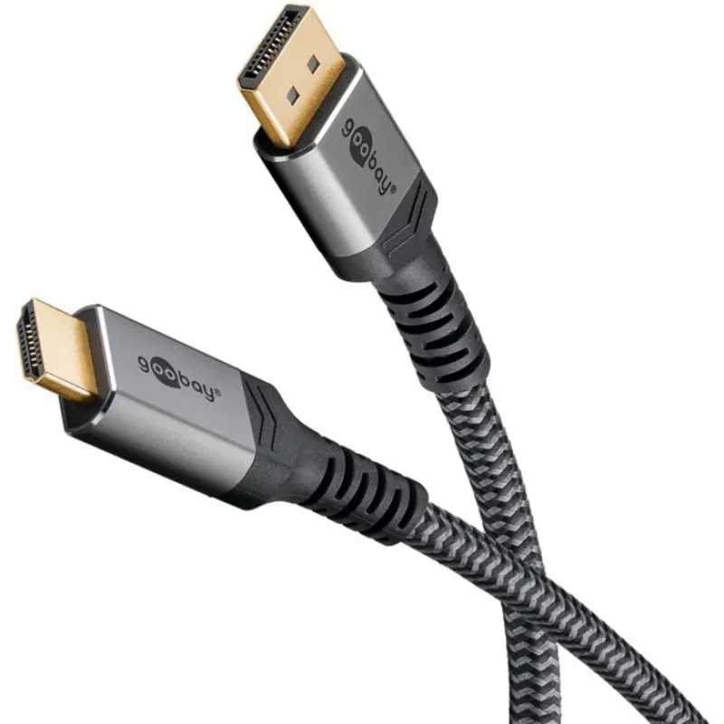 Goobay 65269 Adattatore cavo video 2 m DisplayPort HDMI grigio (65269)