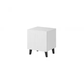 Comodino cama meble PAFOS 2 pezzi, 45x40x51 cm, bianco opaco, MDF/truciolare, spessore telaio 16 mm