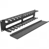 DeLOCK - Pannello di gestione cavi per armadio elettrico - nero - 2U - 48,3 cm (19) (66553)