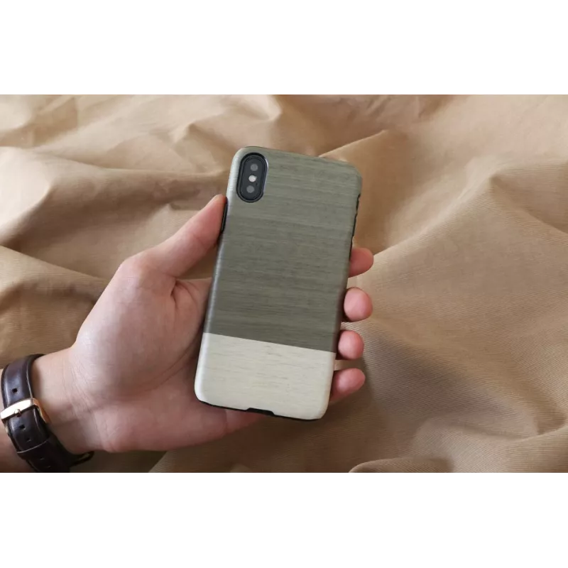 Custodia per smartphone man and wood per iPhone X/XS — nero, retro rigido protettivo