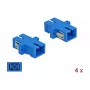Adattatore in fibra ottica SC femmina su SC femmina, DELOCK 85990, blu, confezione da 4