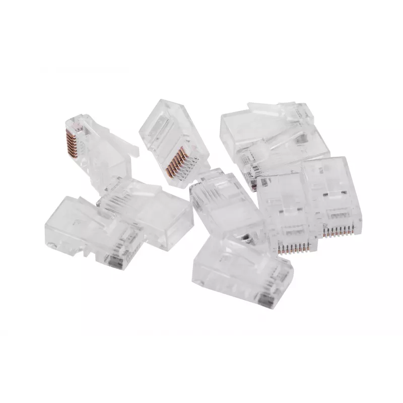 Connettore maschio RJ45 GEMBIRD PLUG3UP6/100, Cat5, connettore dritto, trasparente, contatti dorati, confezione da 100