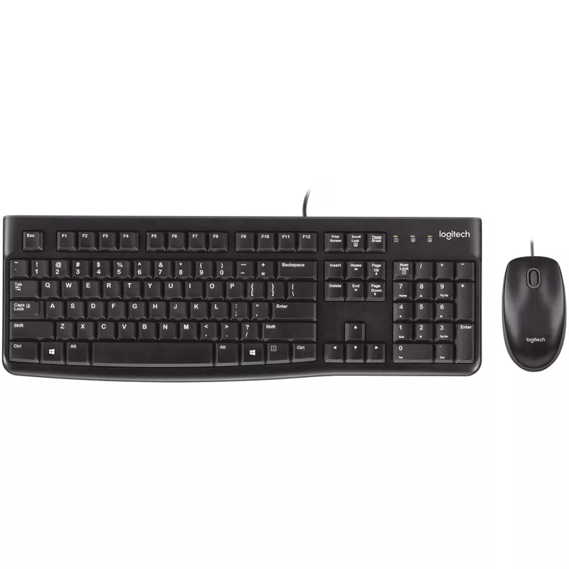 Desktop MK120, con filo, USB, QWERTZ, nero, mouse incluso