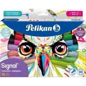 Pennarello Pelikan 825078 16 pezzi punta a scalpello multicolore