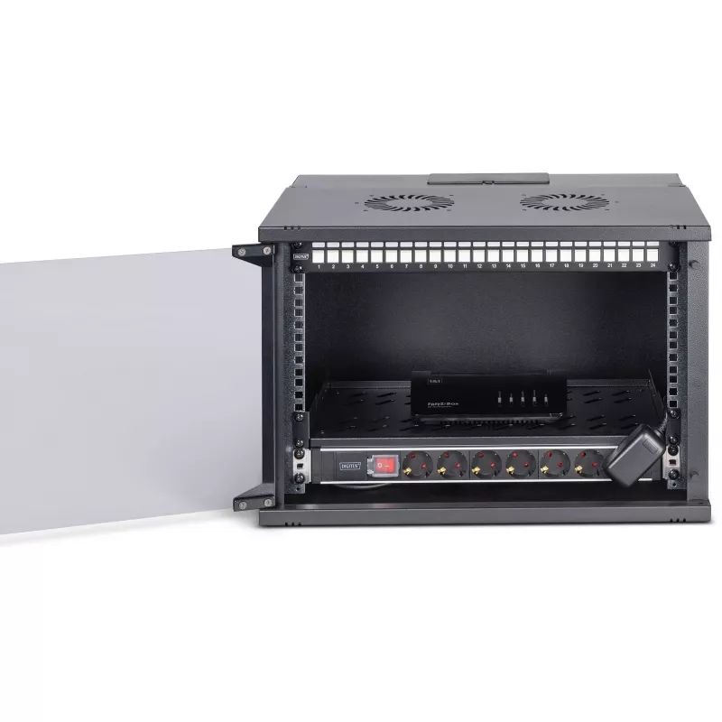 DIGITUS SOHO Pro DN-49203-SET 19" 7U set di rete a parete con accessori, 540 x 400 mm, nero