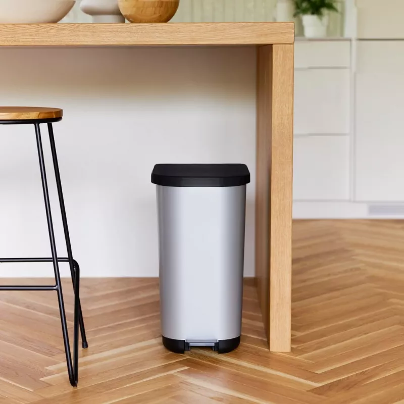 ROTHO Ribo Graphite - pattumiera a pedale – 35 l