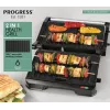 Grill elettrico 2 in 1 per la salute Progress EK5854PVDE con piastre antiaderenti e temperatura regolabile