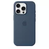 Custodia in silicone compatibile MagSafe per iPhone 16 Pro - Denim