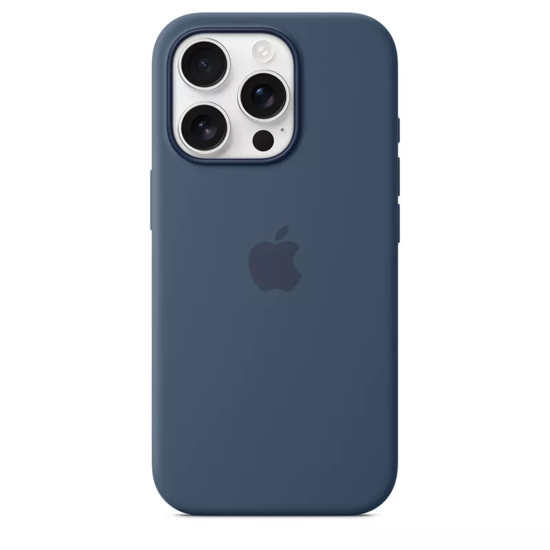 Custodia in silicone compatibile MagSafe per iPhone 16 Pro - Denim