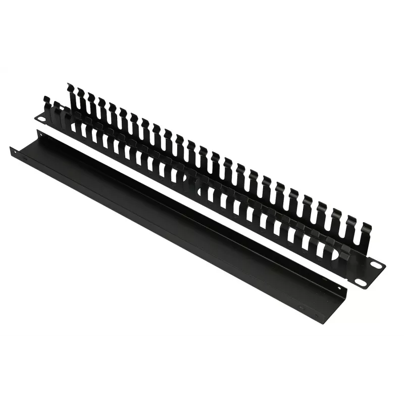 Extralink EX.9700 organizzatore cavi 1U 19" con coperchio in metallo, nero