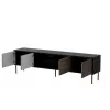 Mobile TV cama meble CORTINA 4D 200x40x55 cm, piano superiore nero, frontali color noce