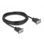 Delock cavo RS-232 seriale D-Sub9 femmina a femmina con guscio connettore sottile 5 m