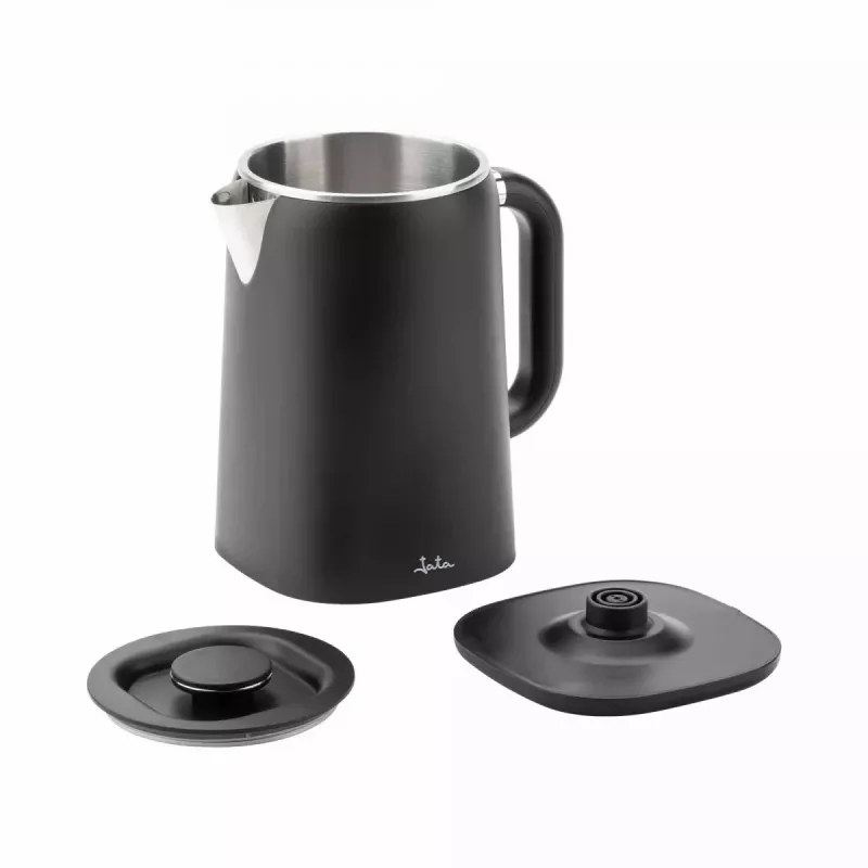 Jata JEHA1575 bollitore elettrico, 1,7 l, 1500 W, 5 impostazioni di temperatura, nero/acciaio inox