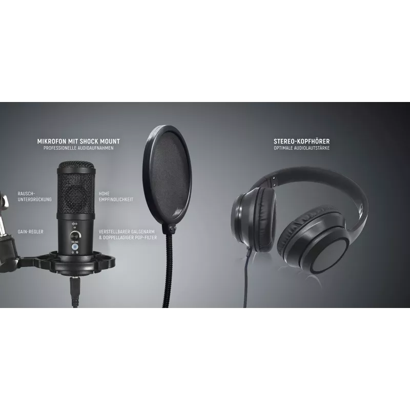Microfono da studio Easypix 62021 nero